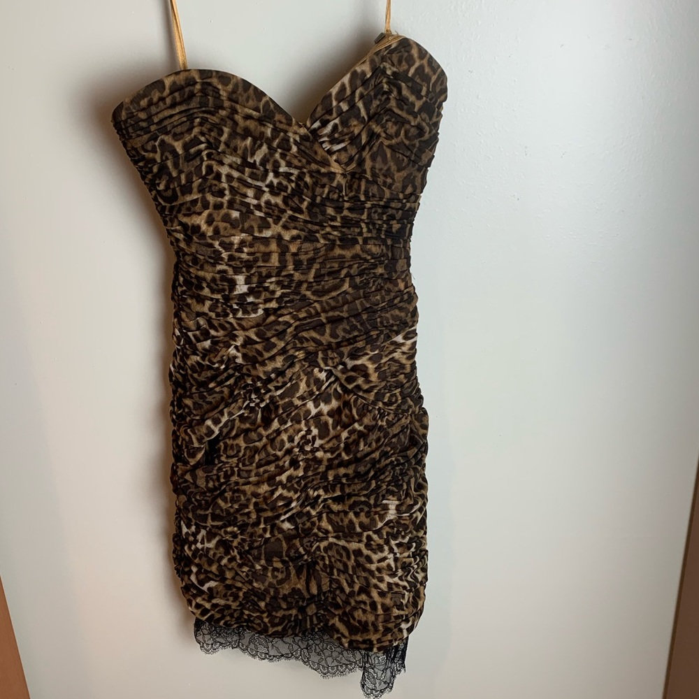 BCBG strapless cheetah dress